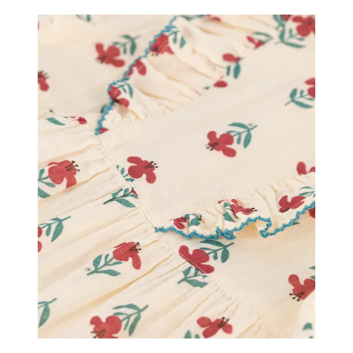 Petit Bateau Robe Manches Courtes Gaze de Coton | Ecru