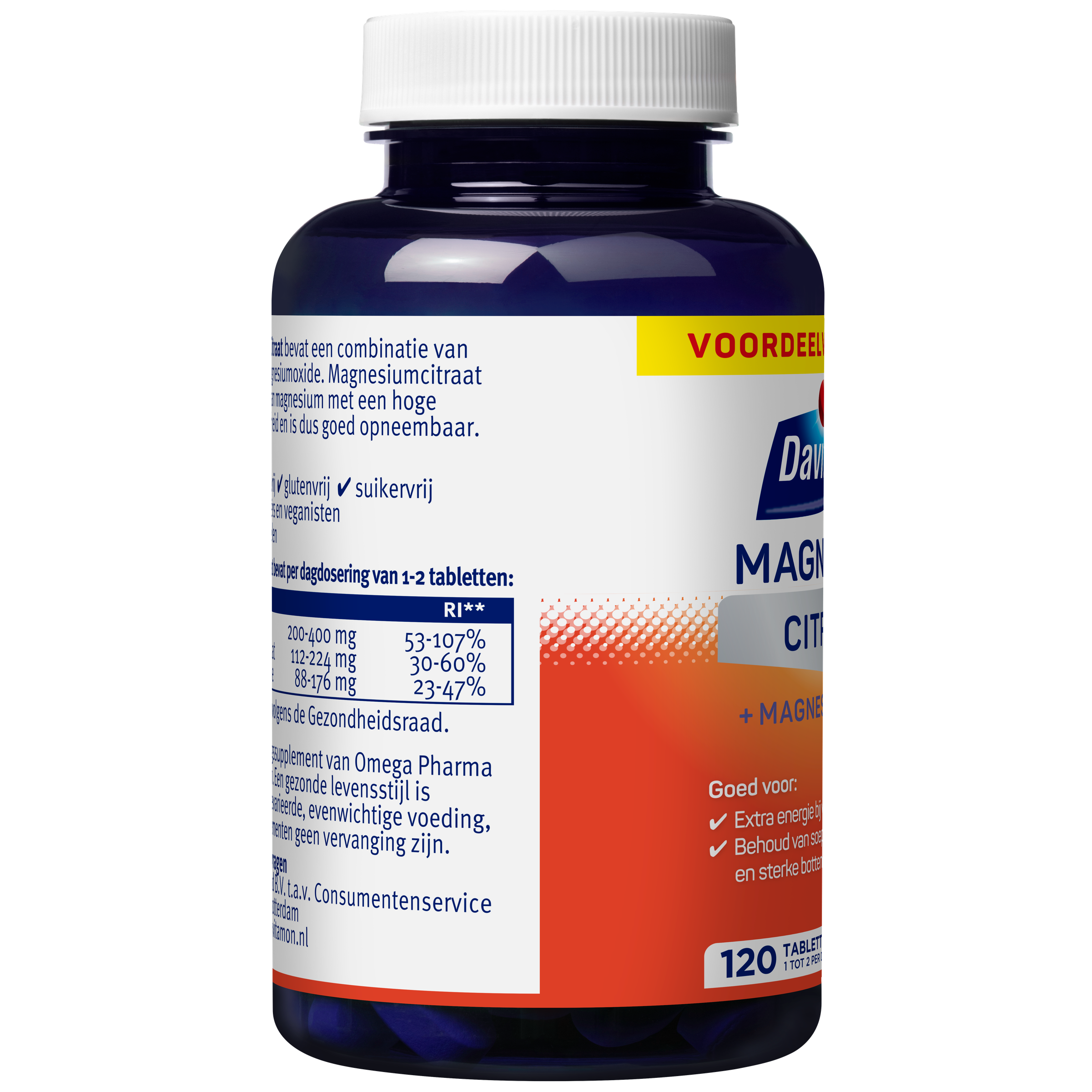 Davitamon Magnesiumcitraat & Magnesiumoxide (120 tabletten)
