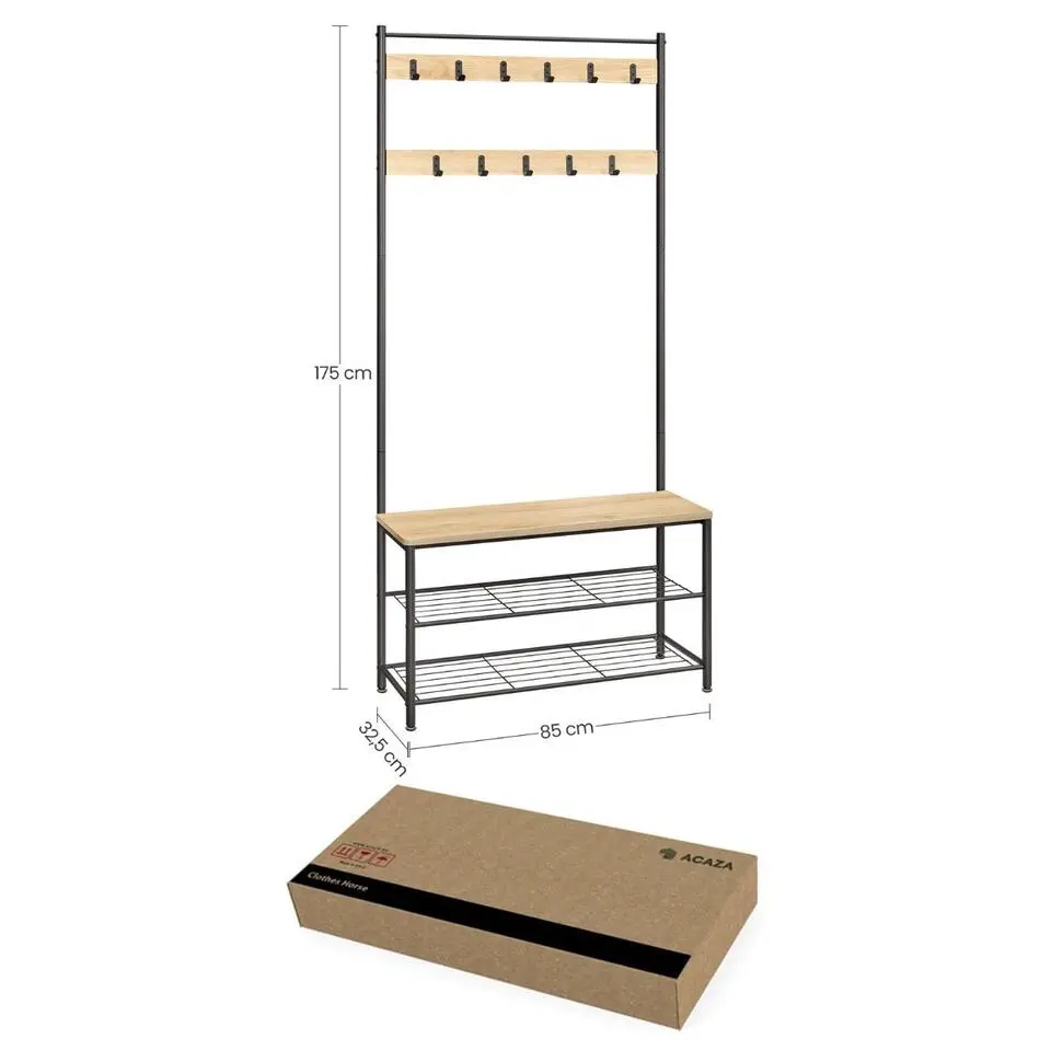 Garderoberek - 175 cm - 85 cm - lichte Eik Kleur