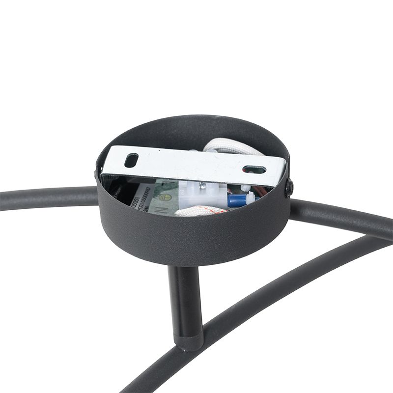 Design plafondlamp zwart met goud 4-lichts - Noud