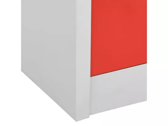 Armoires à casiers 2 pcs Gris clair et rouge 90x45x92,5cm Acier