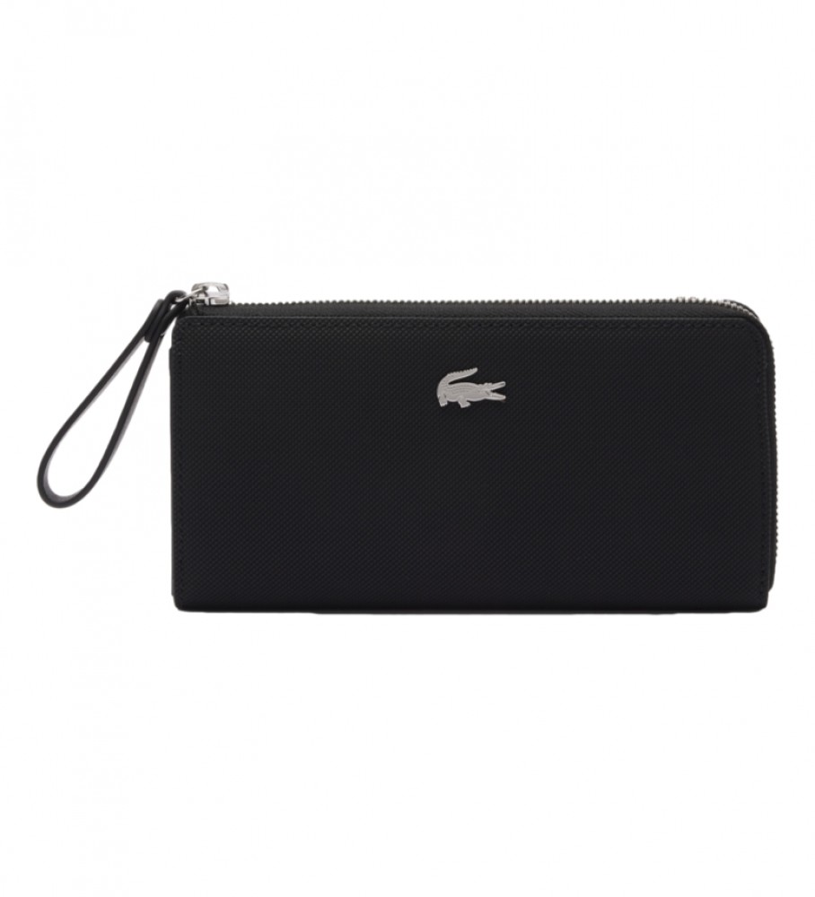 Carteira Lacoste Slim com Zíper Preta