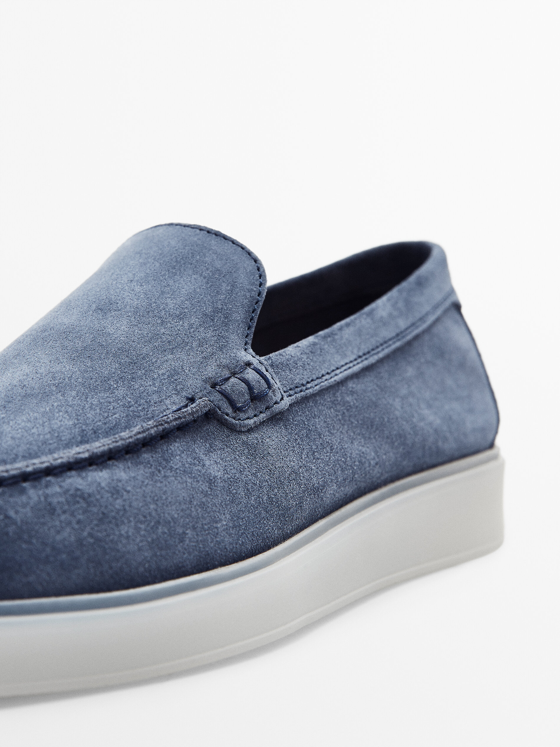 Mocassim de serragem translúcida para chão - Azul lavado