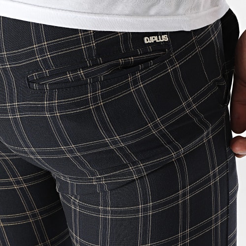 Pantalon A Carreaux Bleu Marine