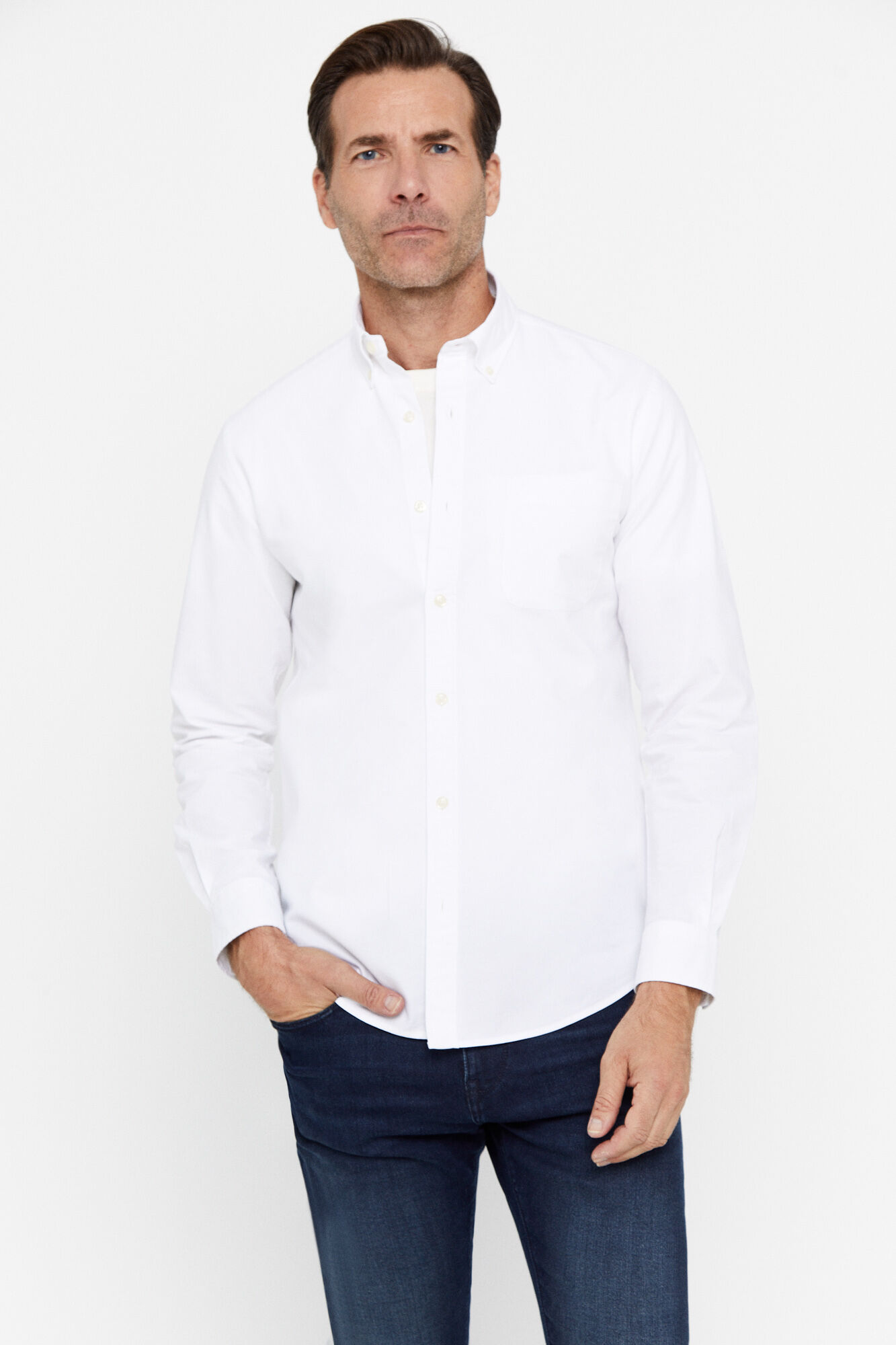 Camisa Oxford lisa - Branca