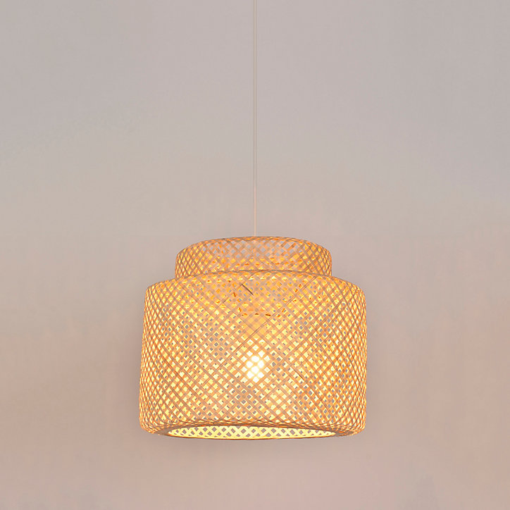 Suspension bambou Makassar Corep E27 IP20 15W naturel Ø38 x H.32 cm