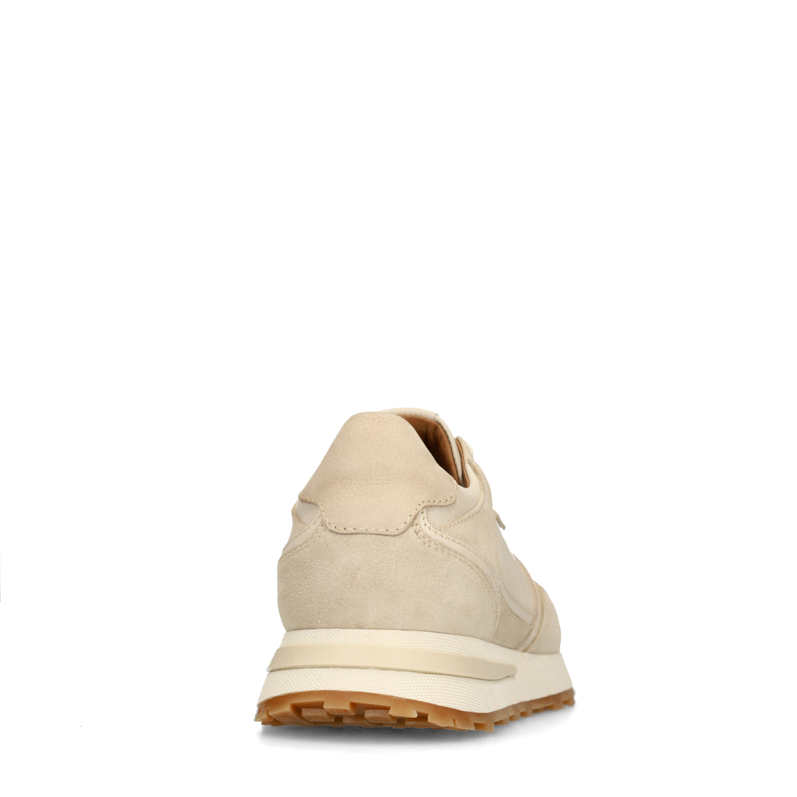 Beige leren sneakers met suède details