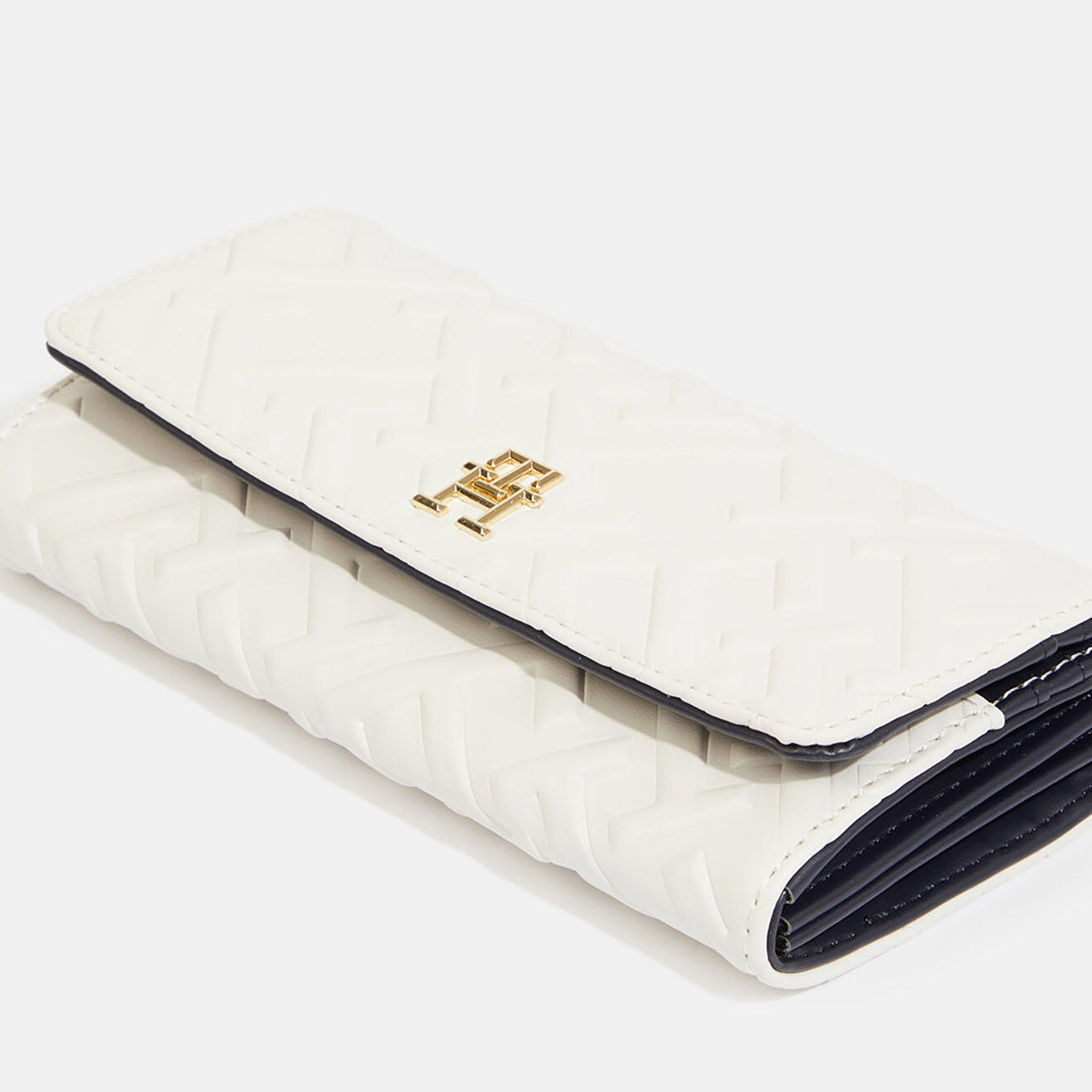 Tommy Hilfiger Portefeuille Iconic large mono blanc - 11x19 cm