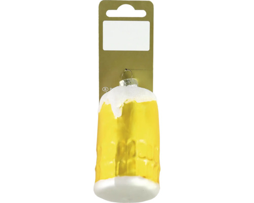 Kerstdecoratie hanger bierpul glas witgoud