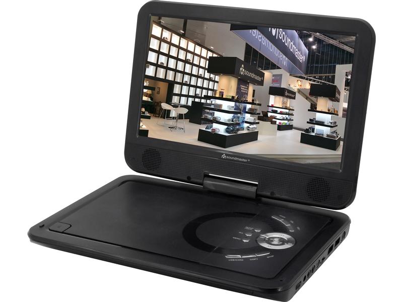 soundmaster Portabler DVD Player PDB1910SW Tragbarer DVD-Player mit DVB-T2 HD Tuner / 10.1 Zoll TFT Display