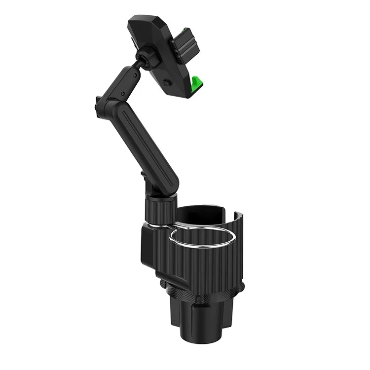 Universal 360° Verstellbare Schwanenhals Multi-Funktion Auto KFZ Smartphone Halterung mit Getränkehalter - Grün / Schwarz