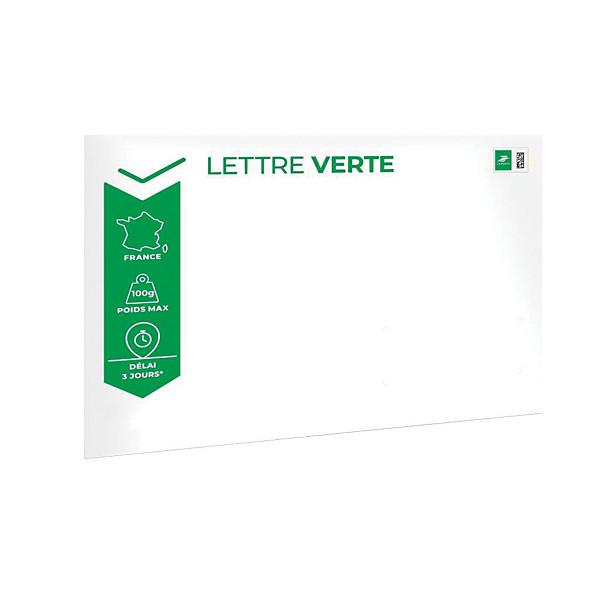 Enveloppes Prêt-à-Poster Lettre verte 100 g 229 x 324 mm, lot de 10
