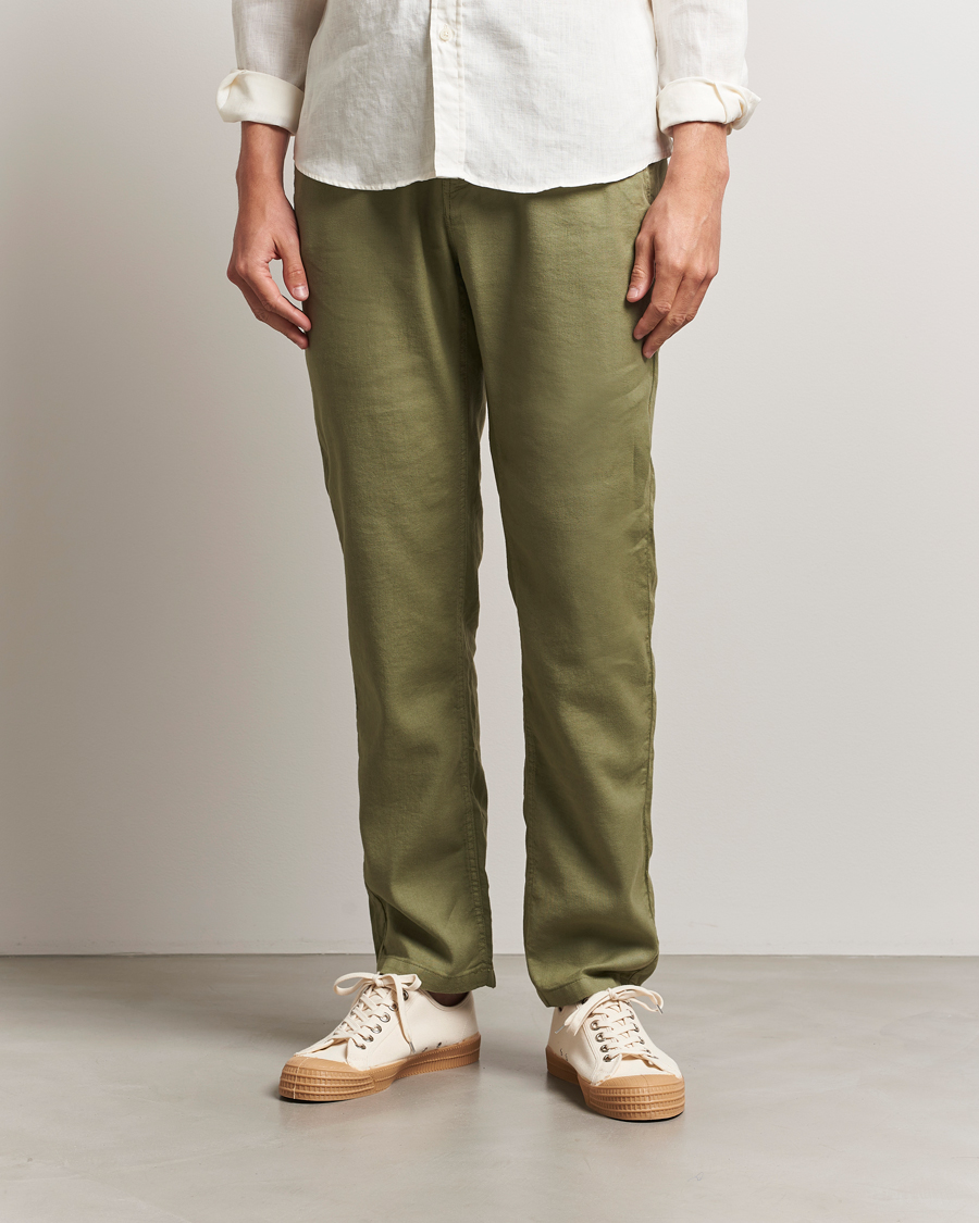 Morris Fenix Linen/Cotton Trousers Olive