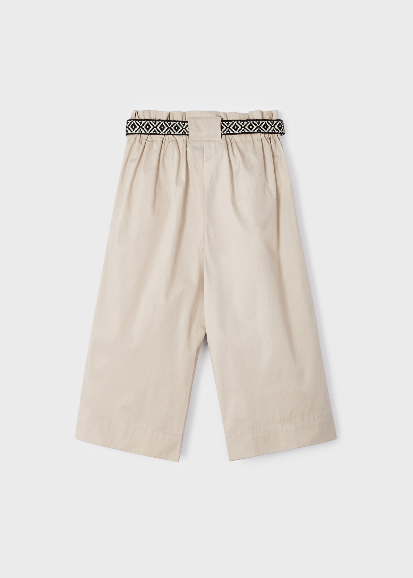 Calças cropped com cinto para meninas