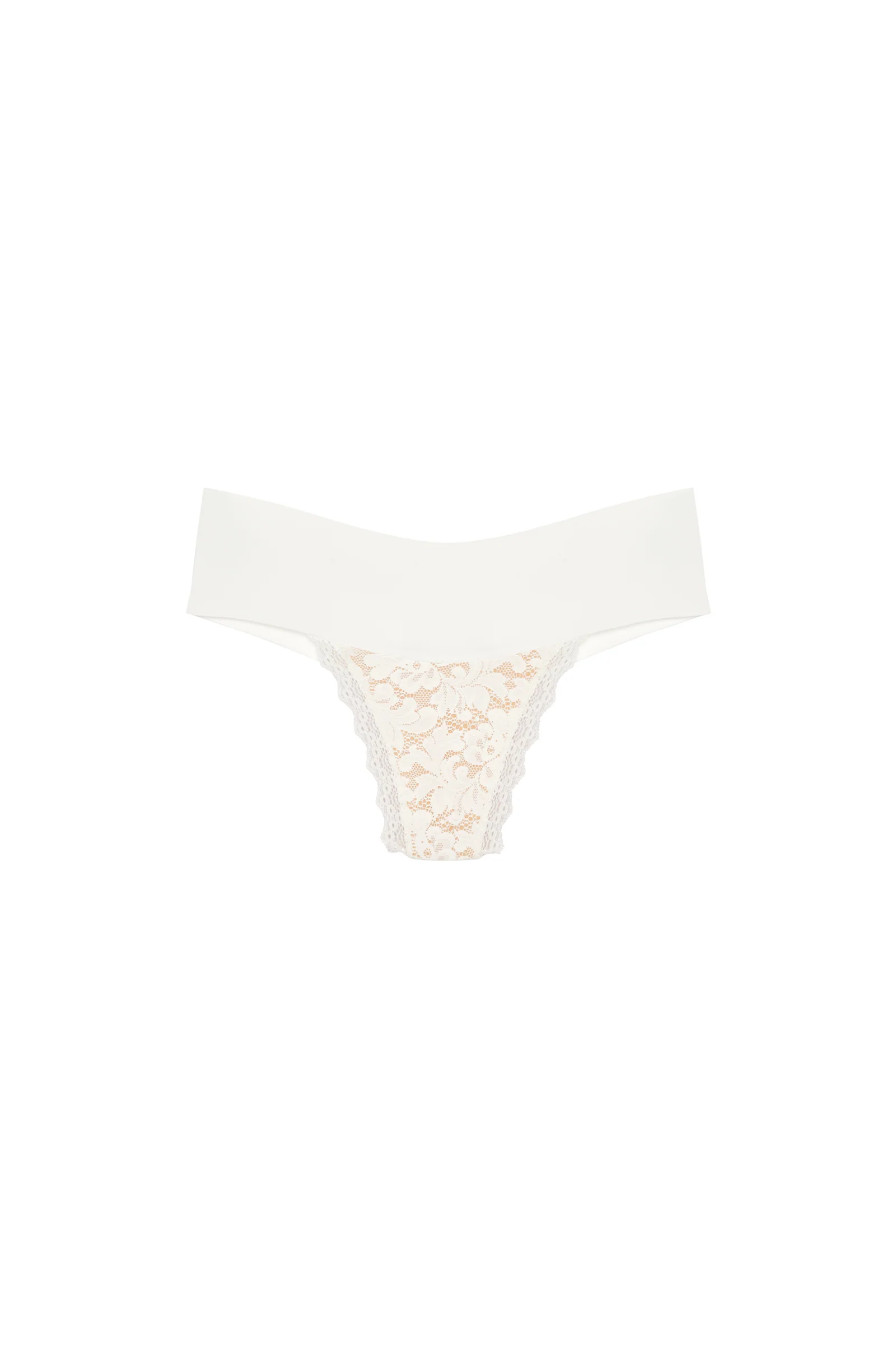perle Tanga blanc écume à large ceinture Ecume