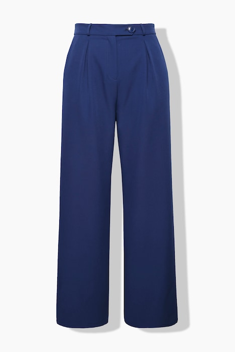 Hose, High Waist, weites Bein, Bundfalten