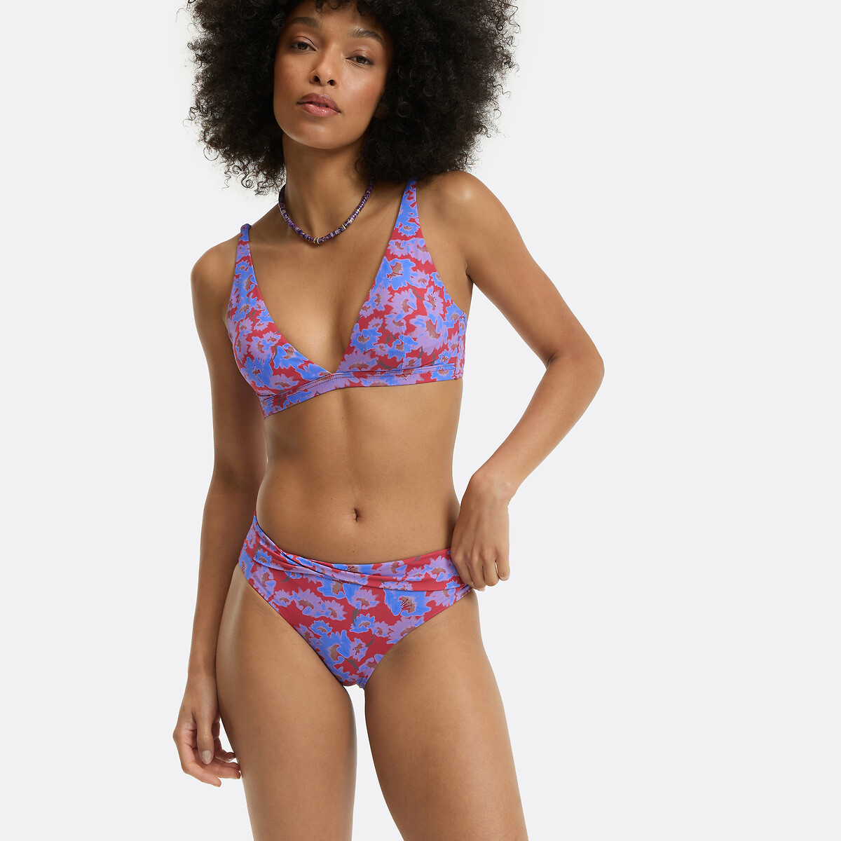 COLEÇÃO LA REDOUTE<br>Calcinha biquíni com parte superior dobrável e estampa floral