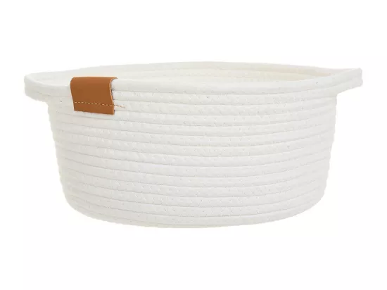 Panier en coton en blanc D37x15