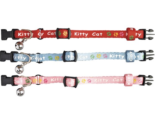 Karlie Kitty Cat kattenhalsband met belletje van 8 mm, 15-22 cm, willekeurige kleurselectie