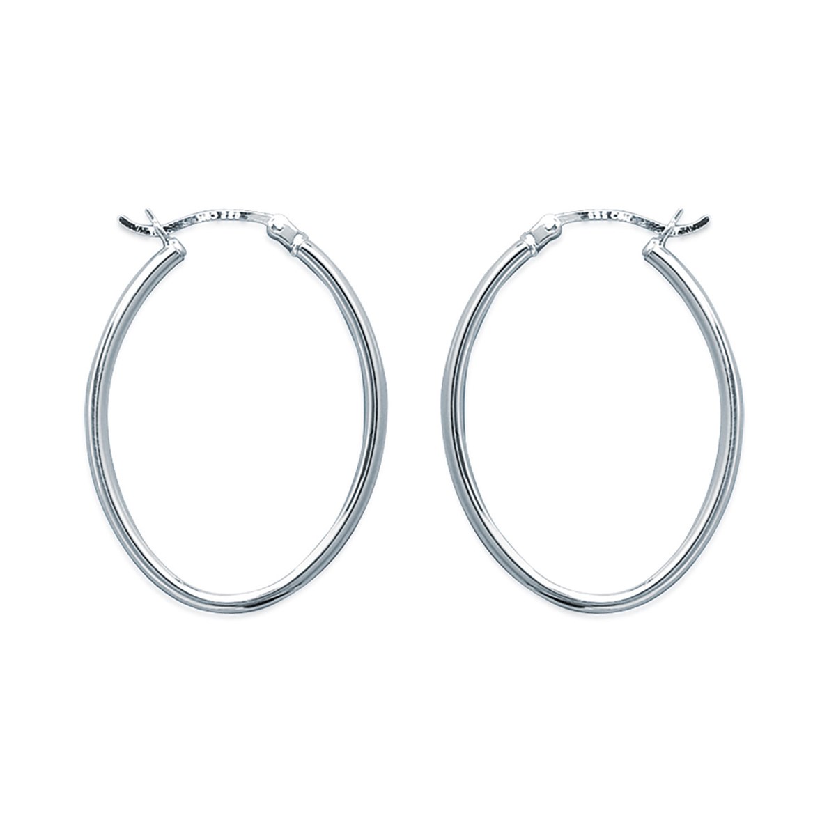Créoles Brillaxis ovales argent rhodié 30mm
