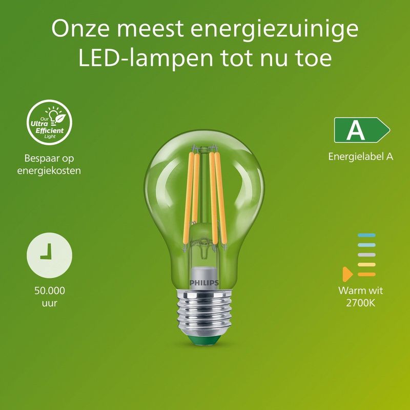 Philips - LED-lampen - Warmwit - 3 Stuks - Energiezuinig