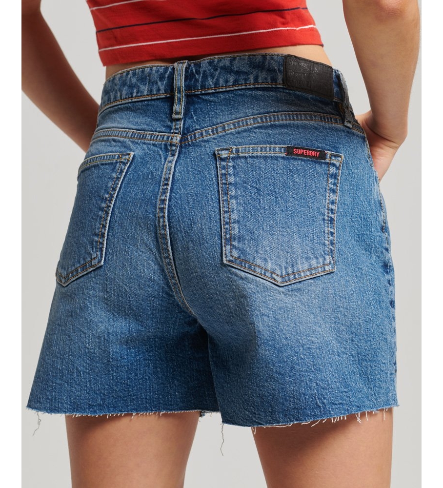 Shorts cropped de cintura média Superdry azul