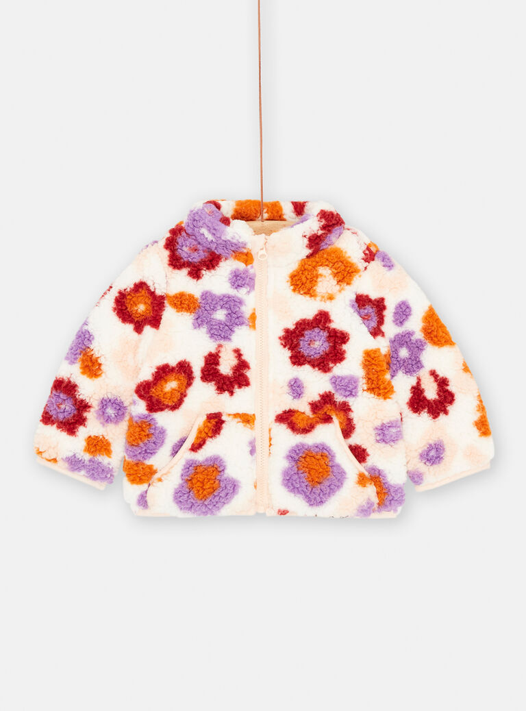Cardigan écru en sherpa pour bébé fille