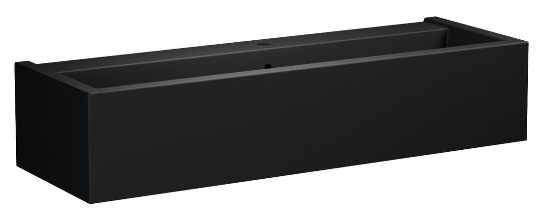 Kerasan Kanaal vrijhangende wastafel zwart mat 120cm