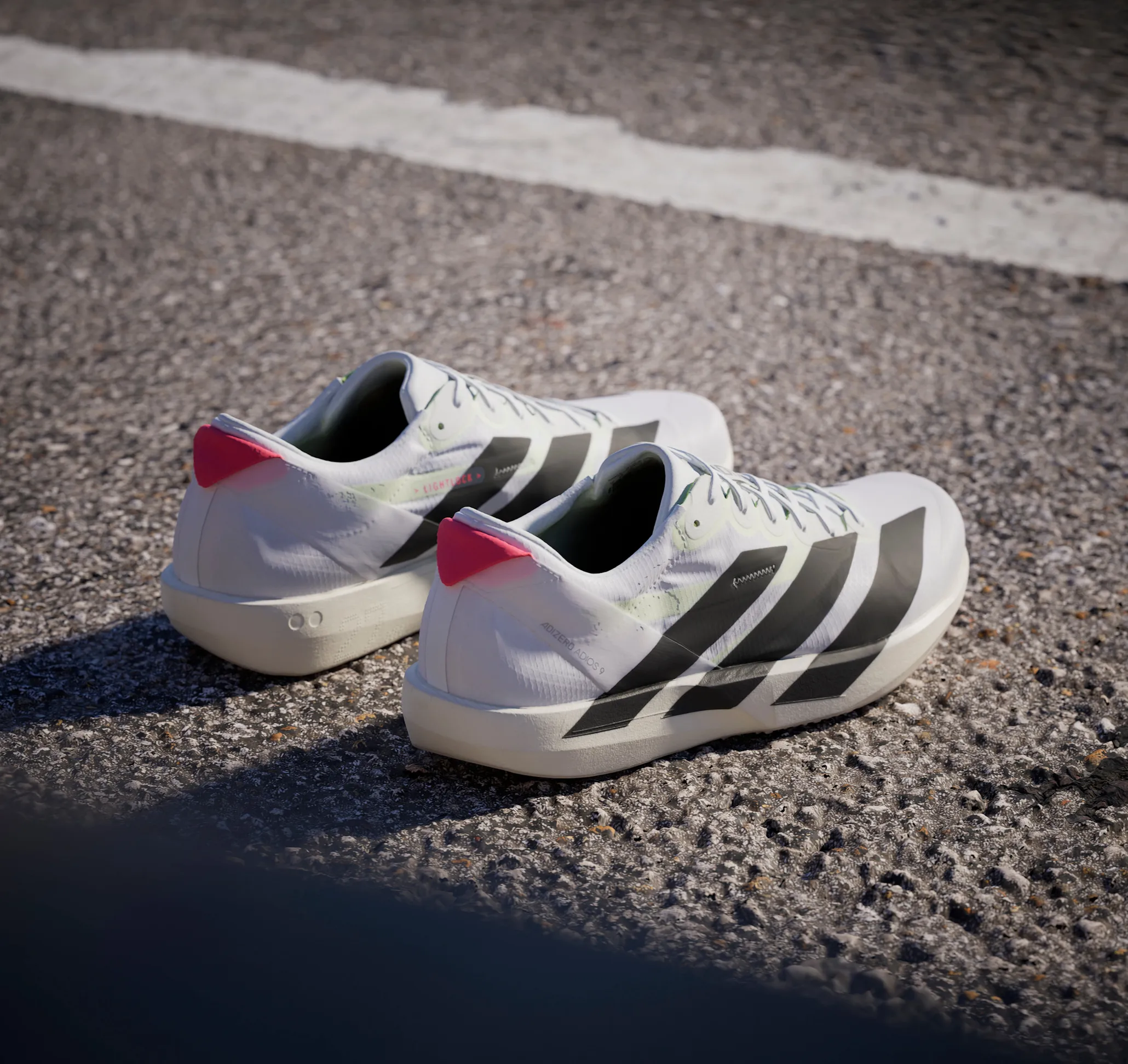 Adidas Men's Adizero Adios 9 Cloud White/Core Black/Lucid Red