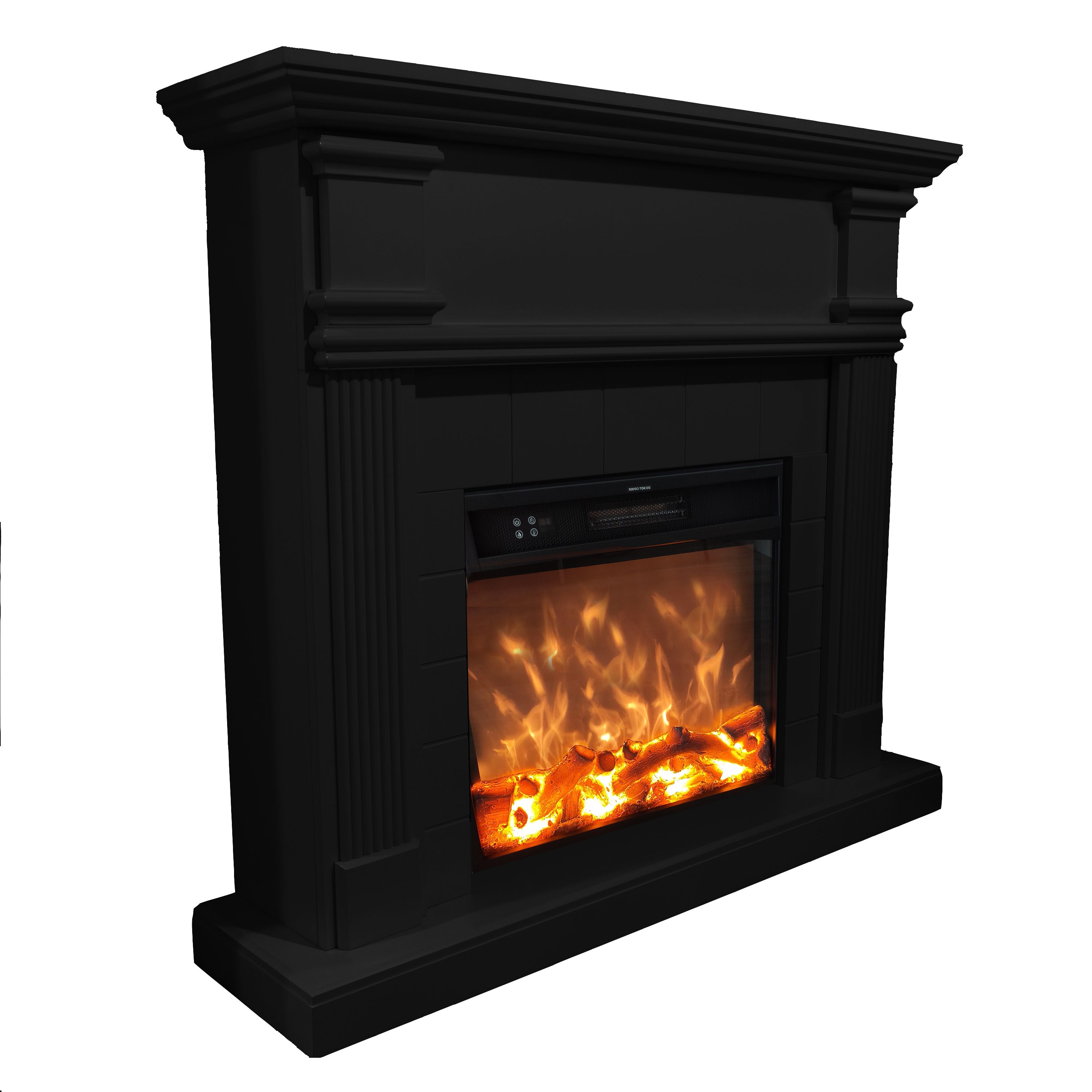 Cheminee murale 1500w caminetto fuego omar negro