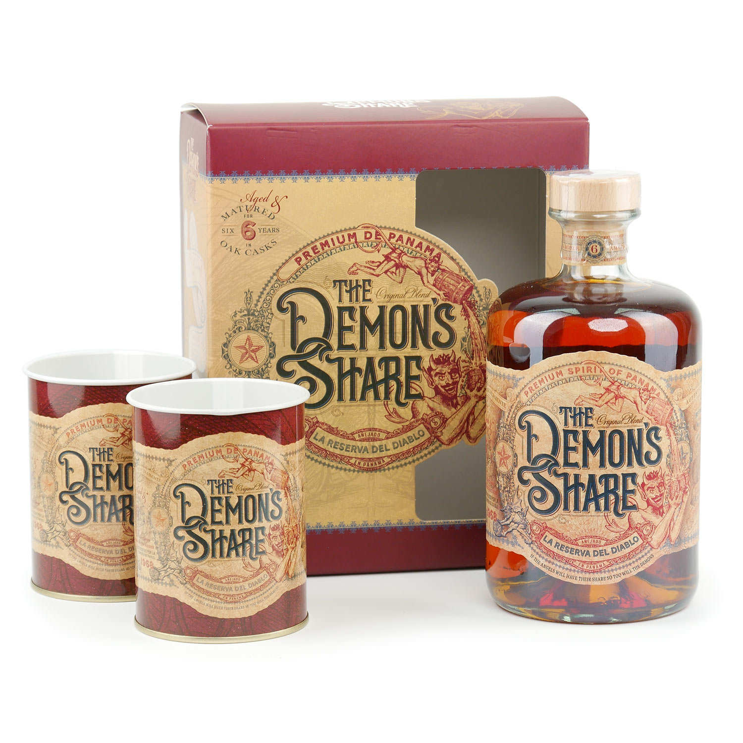 The Demon's share 6 ans coffret cadeau rhum 2 verres