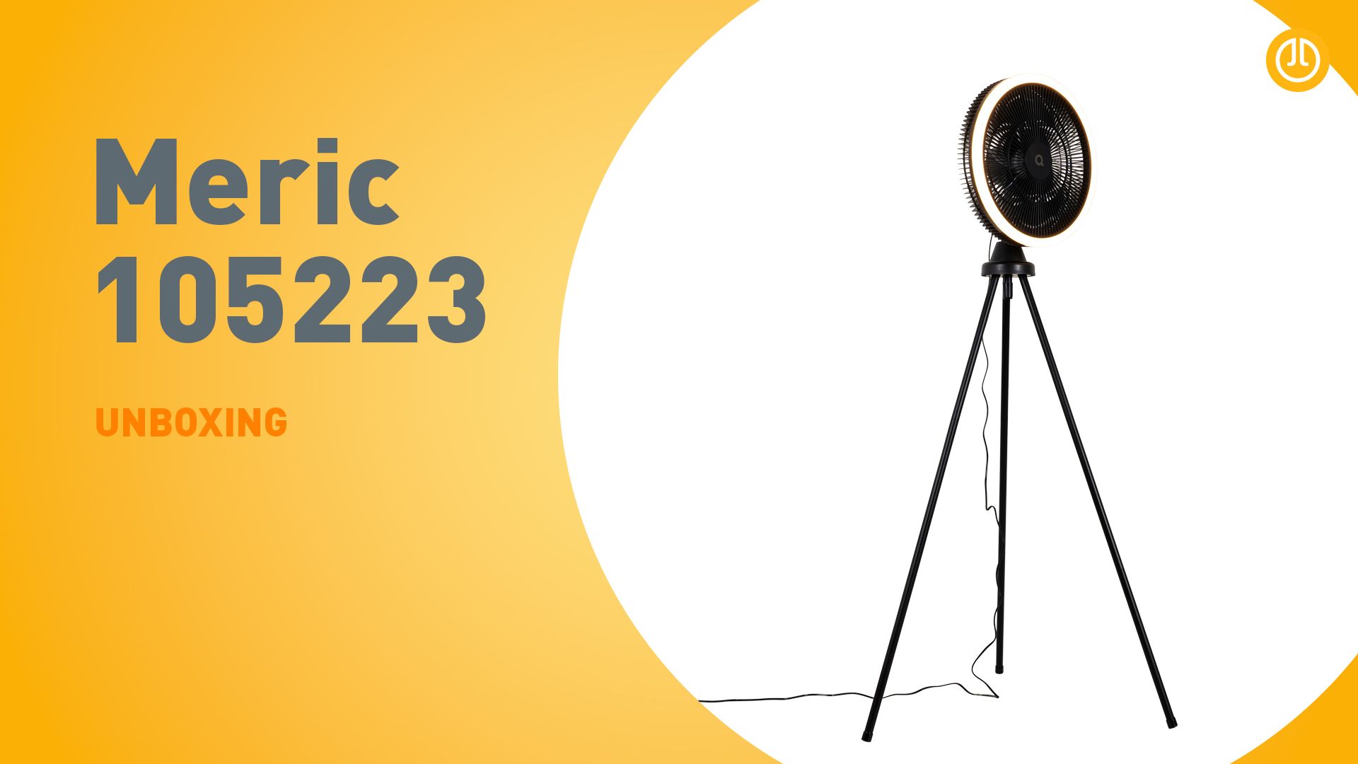 Vloerventilator tripod zwart incl. LED 3-staps dimbaar - Meric