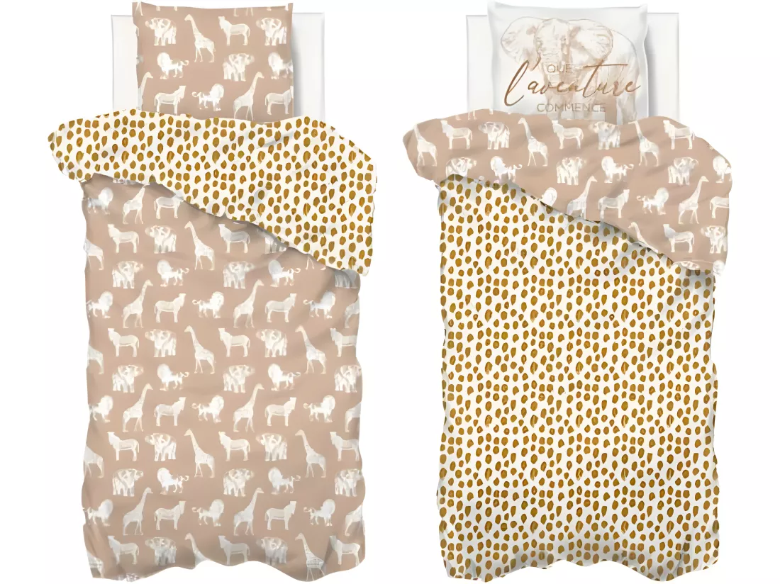 Parure de lit Savane 140 x 200 cm Housse de couette en Coton avec sa taie
