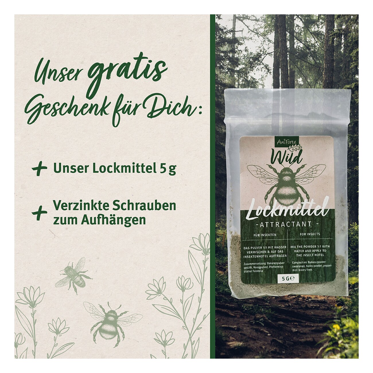 AniForte Wild Insektenhotel mit Lockstoff