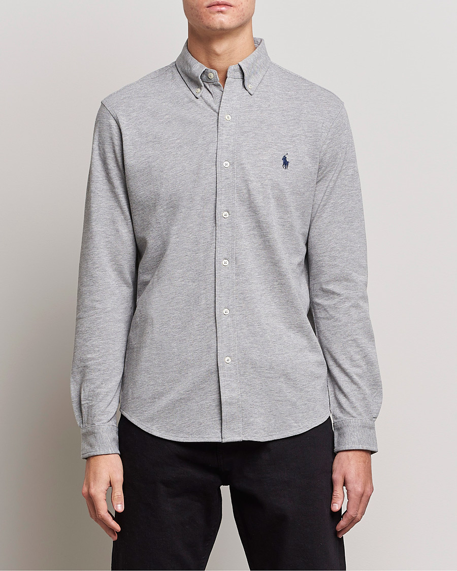 Polo Ralph Lauren Slim Fit Featherweight Mesh Shirt Andover Heather