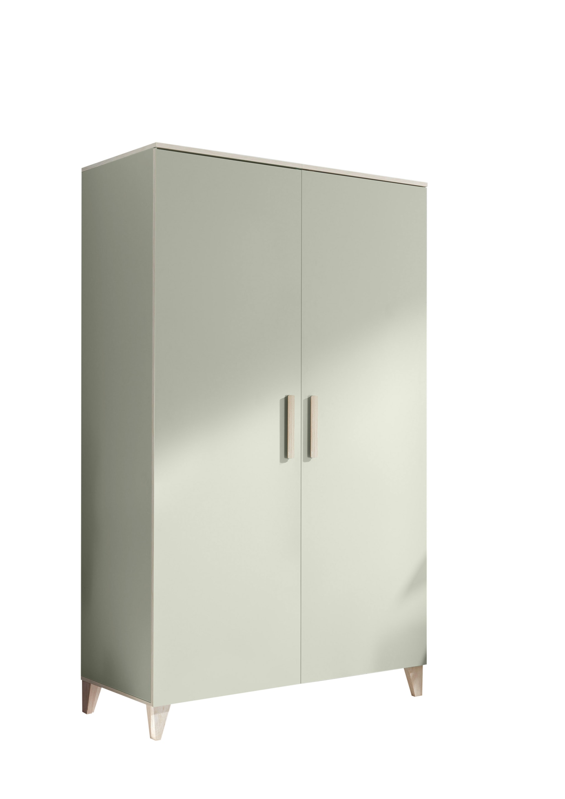 Kinder-Drehtürenschrank PRIZZI 100 x 200 cm pastellgrün/ braun