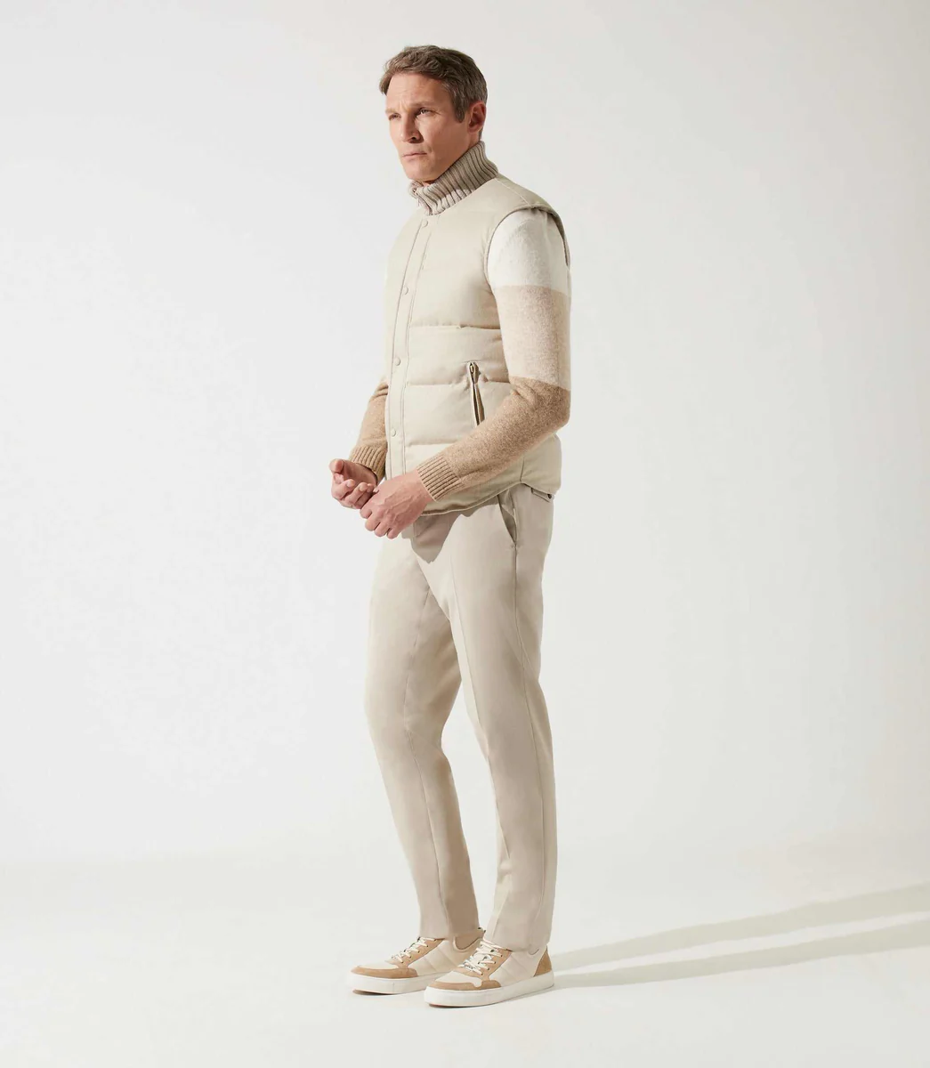 Doudoune sans manche col montant beige MIAMI