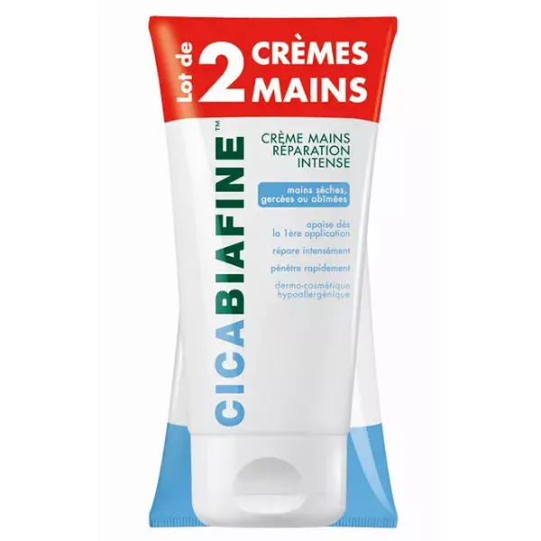 Biafine Cicabiafine Crème Mains Réparation Intense Lot de 2 x 75ml