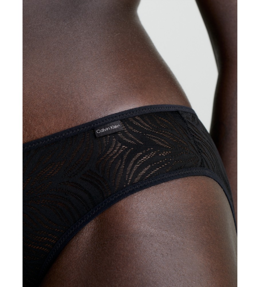 Calcinha Calvin Klein Classic Sheer Marquisette, preta