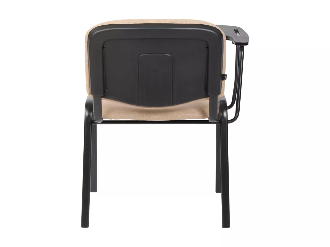 Lot de 4 Chaise de conférence - Tissu & Métal noir mat - Crème - Ken