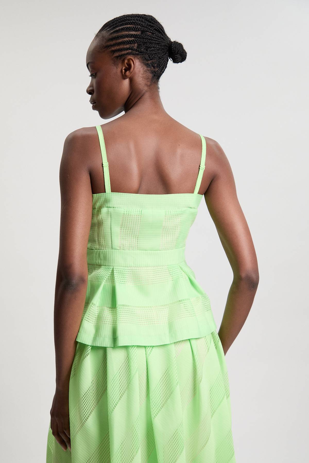 KarenMillen Haut Asymétrique En Mélange D'organza Texturé