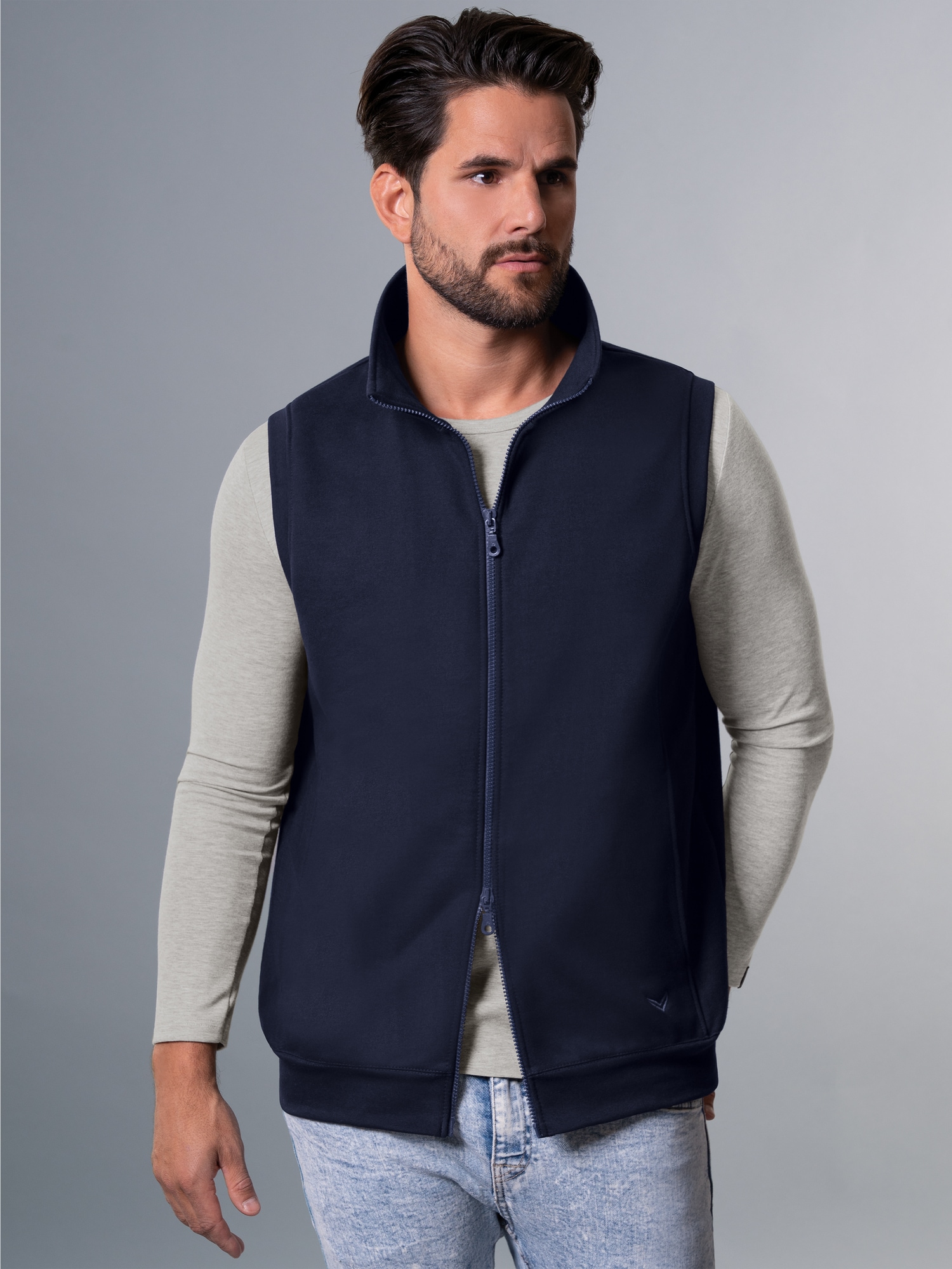 Weste aus bequemem Sweat-Material Navy