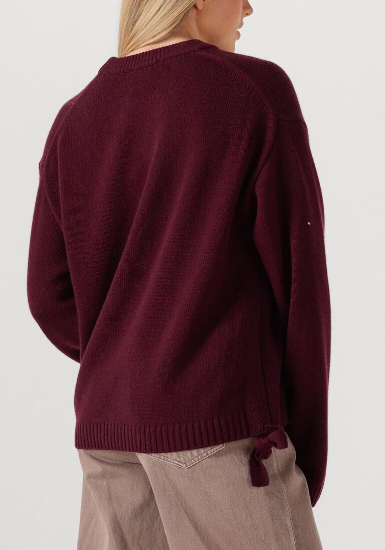 bordeaux ganni trui future wool mix oversized o-neck