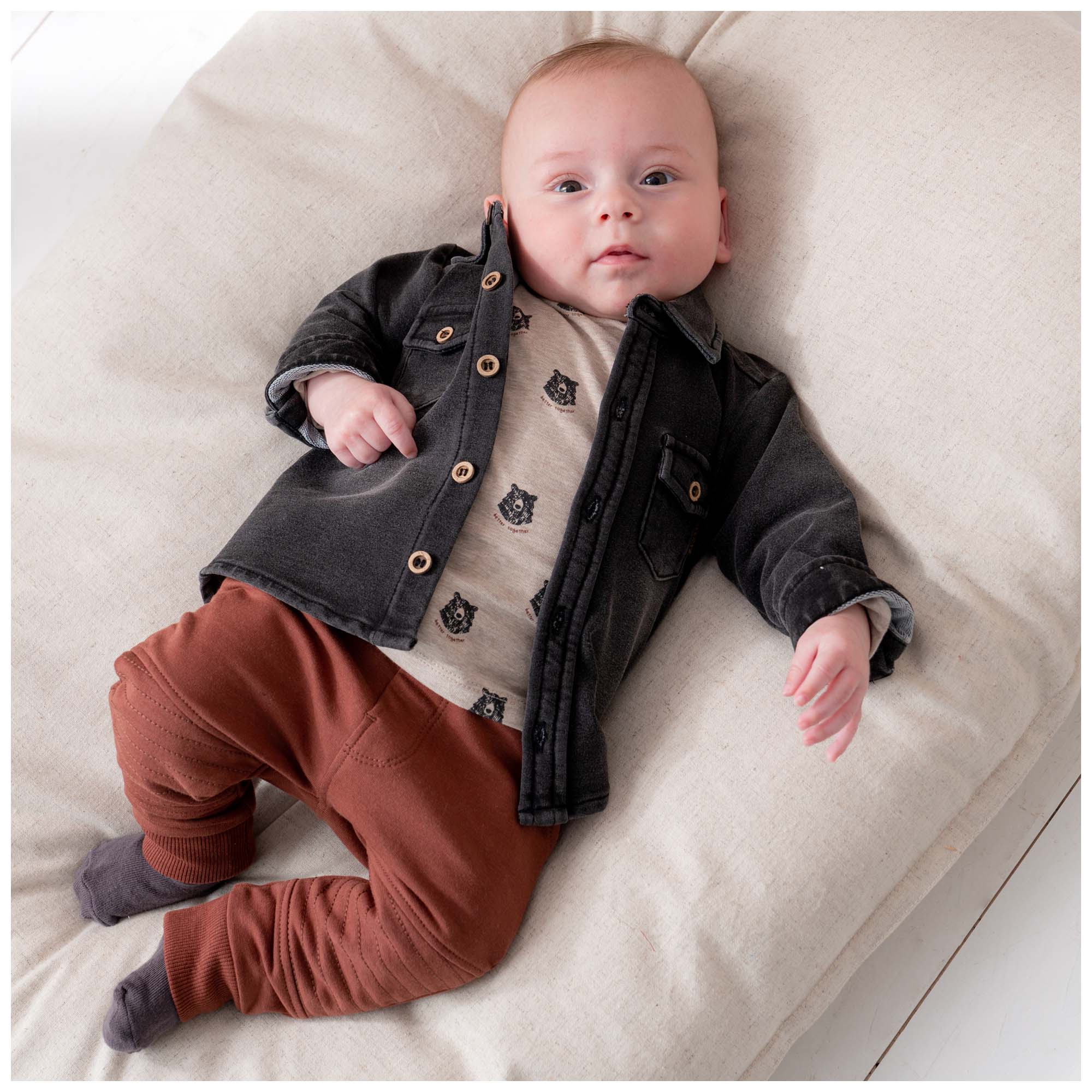 Prénatal baby blouse lange mouwen  grijs