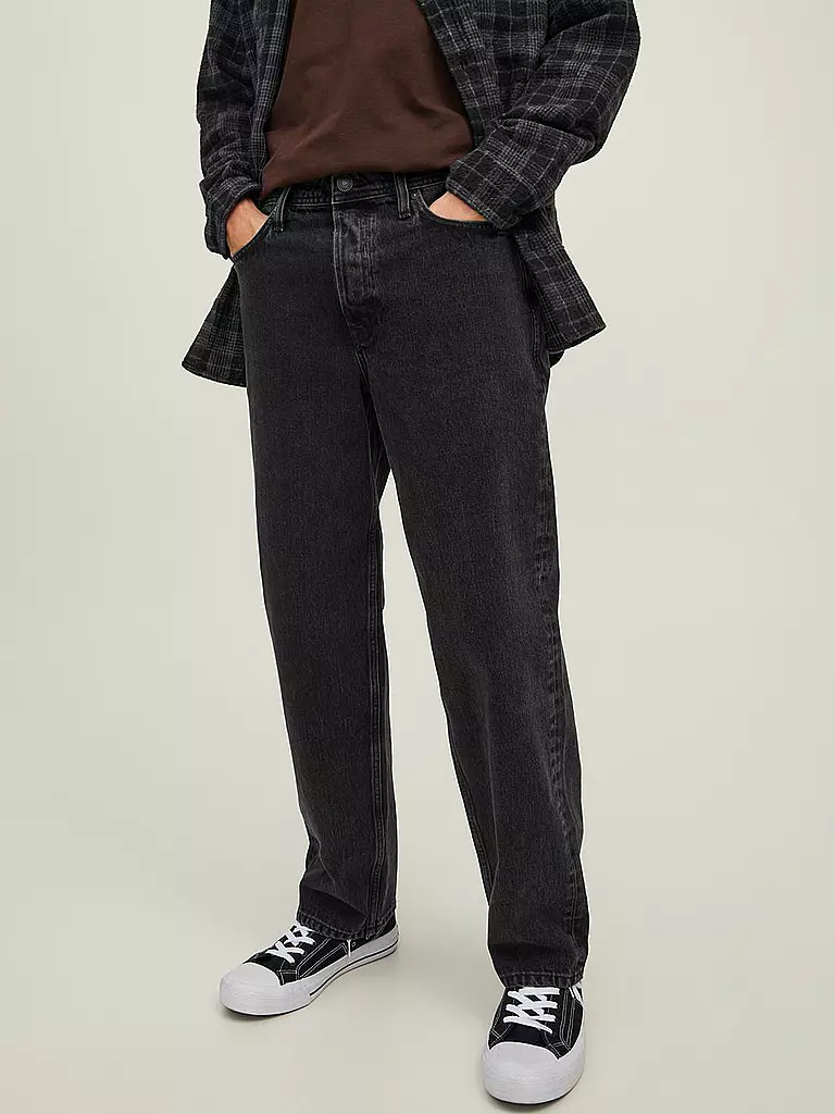 JACK & JONES Jeans Loose Fit JJIEDDIE schwarz