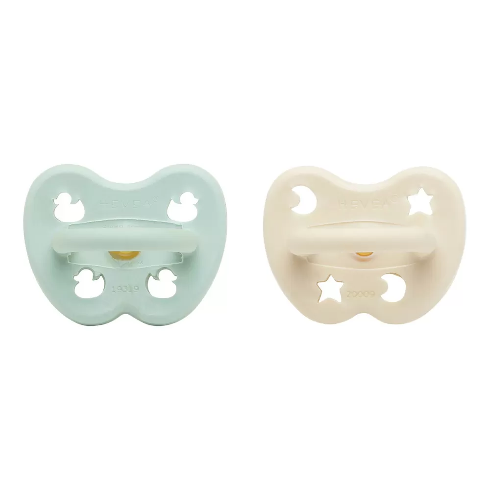Hevea Sut, 0-3 mdr Ortodontisk, Mellow Mint & Milky White - 2 stk.