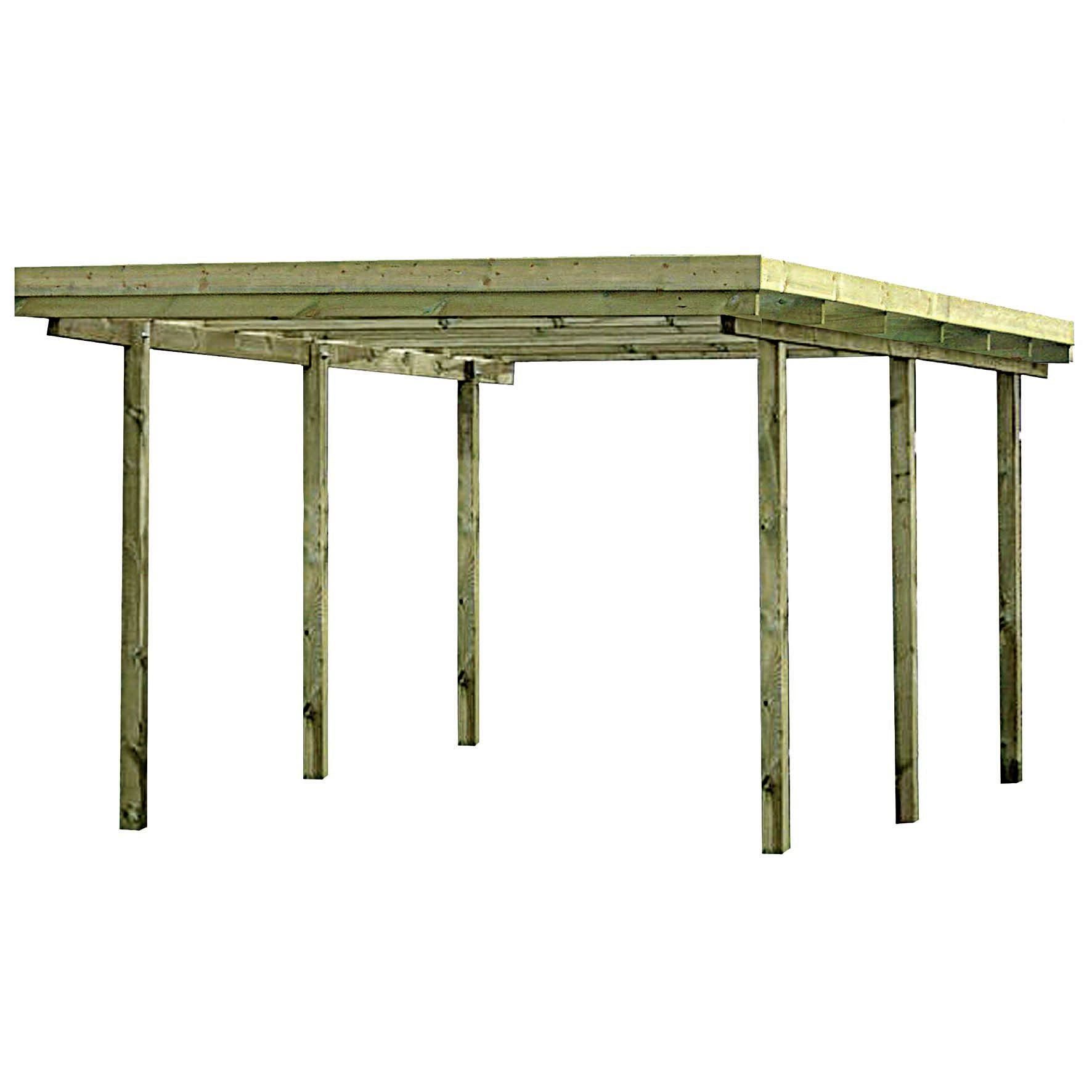 weitere Einzelcarport Flachdach inkl. Montagematerial Pfosten 9x9 cm 304 x 510 cm kesse