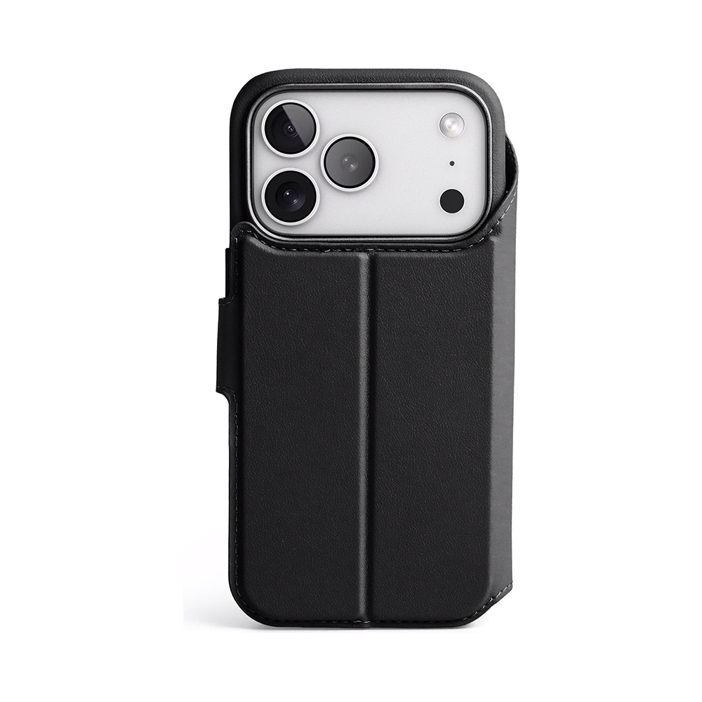 2in1 iPhone 17 Pro Max MagSafe Vegan Folio Leder Tasche Flip Cover (LLF00008) - Braun