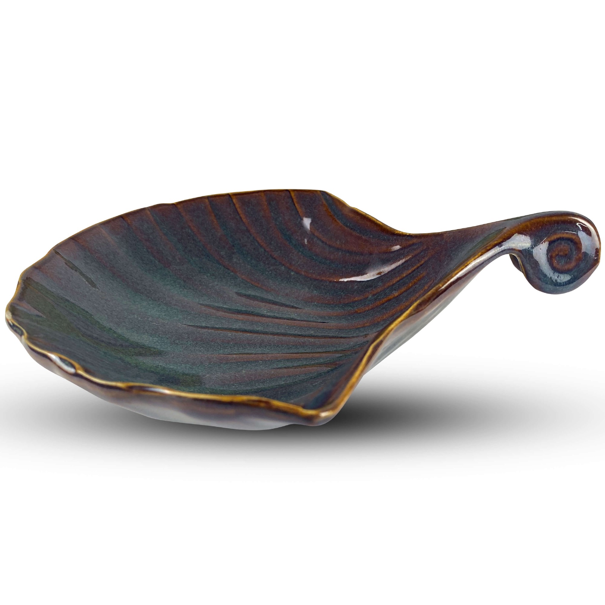 Schale aus Keramik 'Muschel', blau, B 20 cm, H 6 cm, T 17 cm von fischer's lagerhaus