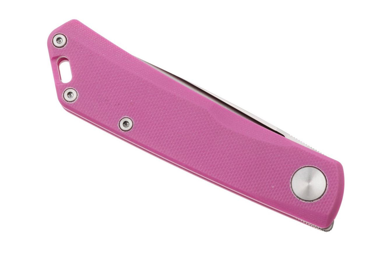 Real Steel Luna Phantom Flipper Double Detent 7008PS Satin D2, Pink G10, zakmes